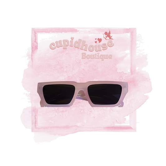 Bold Rim Angled Squared Sunglasses - PINK